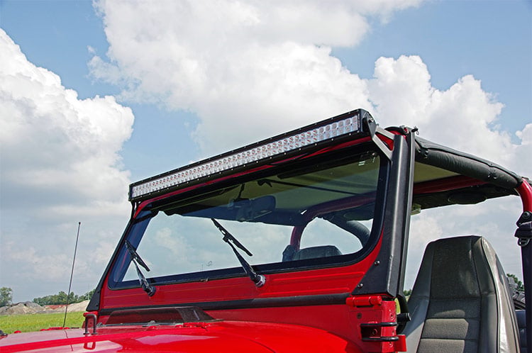 ラフカントリー 50インチ LEDライトバーマウント ウインドシールド上部 ジープ ラングラー YJ (1987-1995)