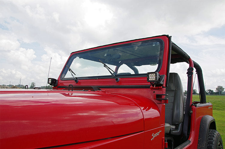 ラフカントリー LEDライトマウント ロワーウィンドシールド ポッドペア | Jeep ラングラー YJ 4WD 1987-1995