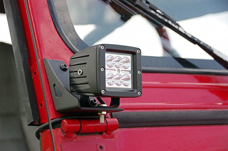 ラフカントリー LEDライトマウント ロワーウィンドシールド ポッドペア | Jeep ラングラー YJ 4WD 1987-1995