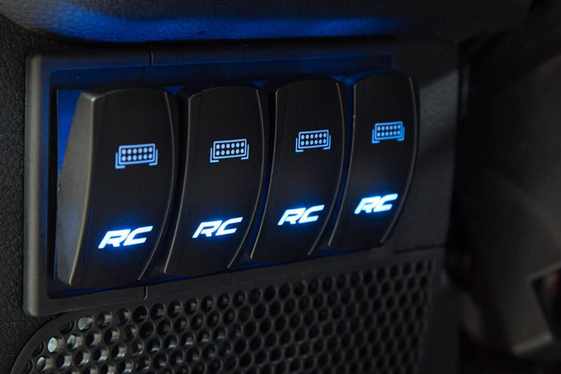 ラフカントリー LEDバックライト ロッカースイッチ 2x1インチ ブルー照明