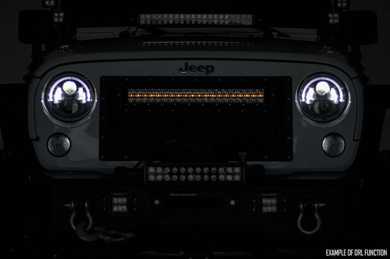 ラフカントリー 20インチ Black Series シングルロー LEDライトバー アンバーDRL付き