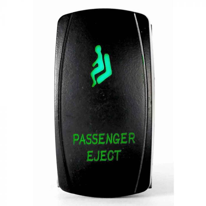 Quake LED ロッカースイッチ「Passenger Eject」2ウェイ 5ピン グリーン