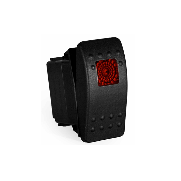 Quake LED ロッカースイッチ 2ウェイ 3ピン レッド スクエア 12V対応