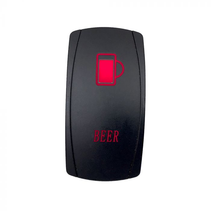 Quake LED ロッカースイッチ ビアー 2ウェイ 5ピン レッド