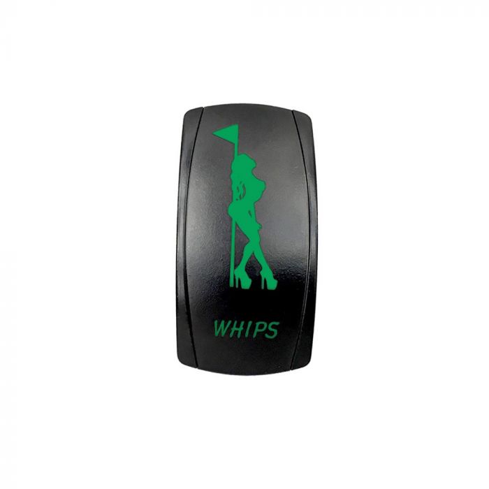 Quake LED ロッカースイッチ Whips 2Way 5ピン グリーン