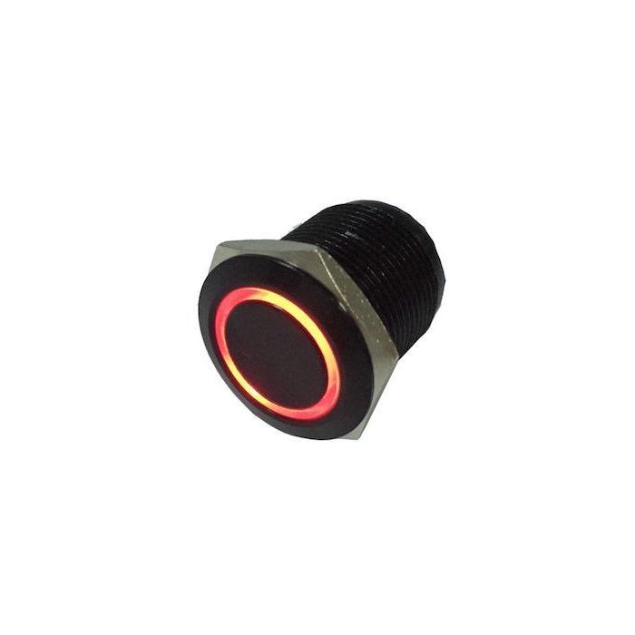 Quake LED フラッシュマウント LEDスイッチ 5ピン モーメンタリー 5A ブラック/アンバー
