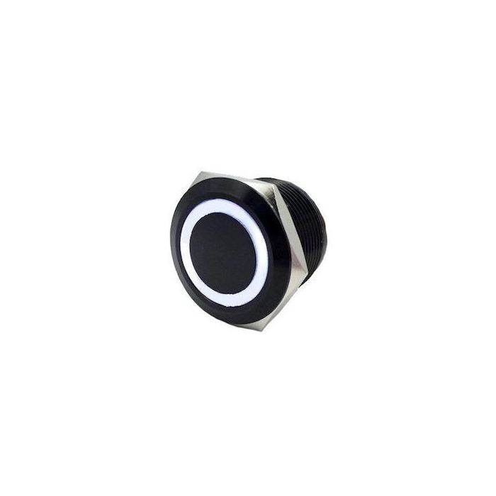 Quake LED フラッシュマウントLEDスイッチ 5ピン 瞬間接点 5A ブラック/ホワイト