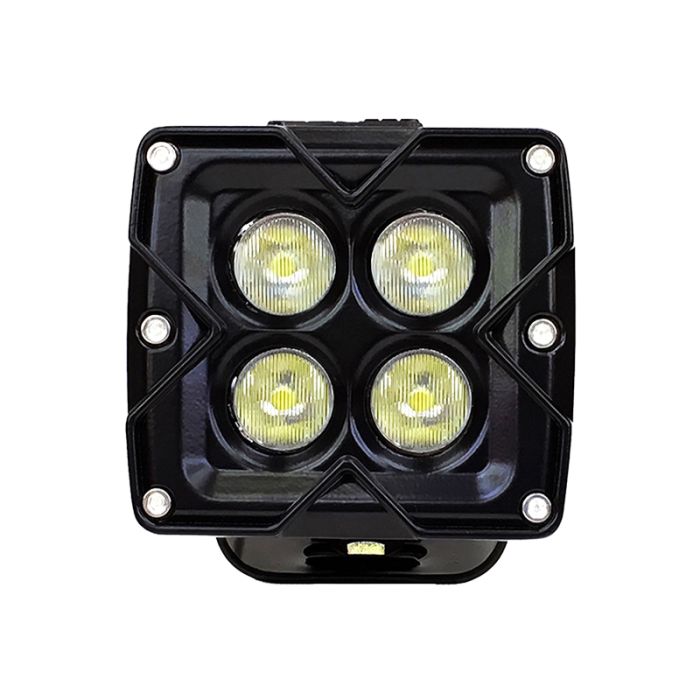 Quake LED Seismic Series RGBアクセント付き3インチ20Wフラッドワークライト シングル