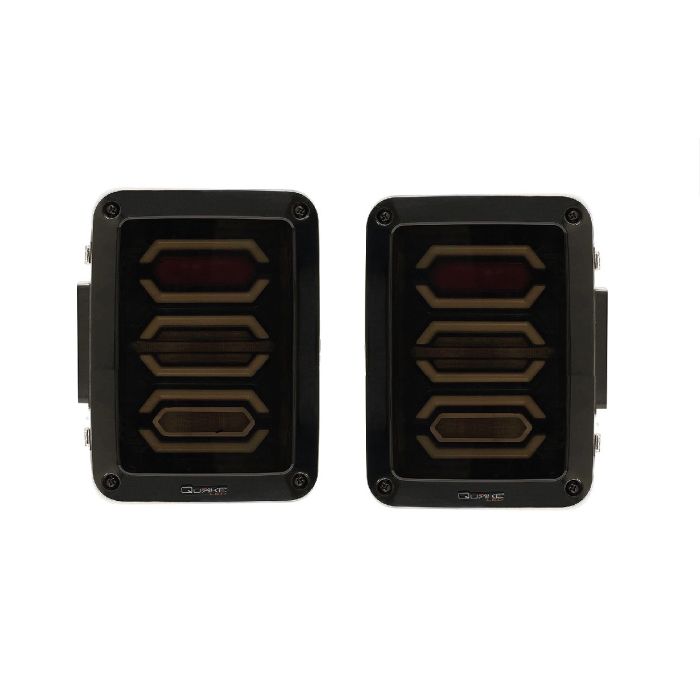 Quake LED Tempest Series ジープ ラングラー JK テールライト 6x8インチ 25W Blackout II