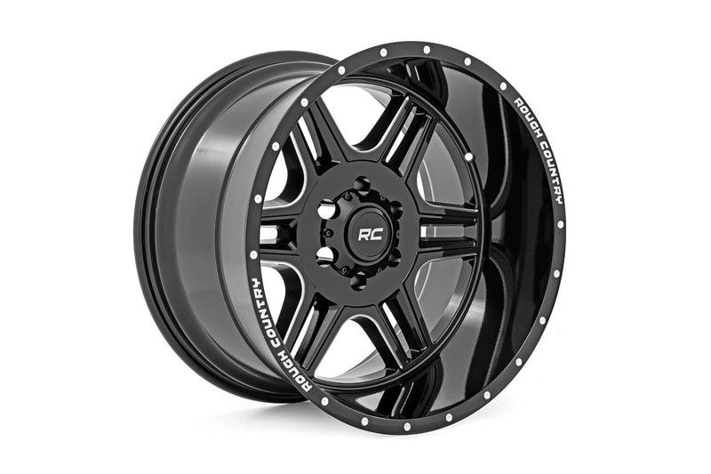 ラフカントリー 92 Series ホイール グロスブラック/マシーン 20x12 8x6.5 -44mm ワンピース