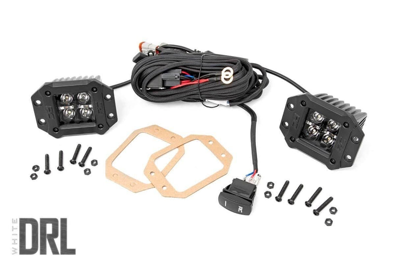 ラフカントリー 2インチ Black Series LEDライトポッド フラッシュマウント クールホワイトDRL