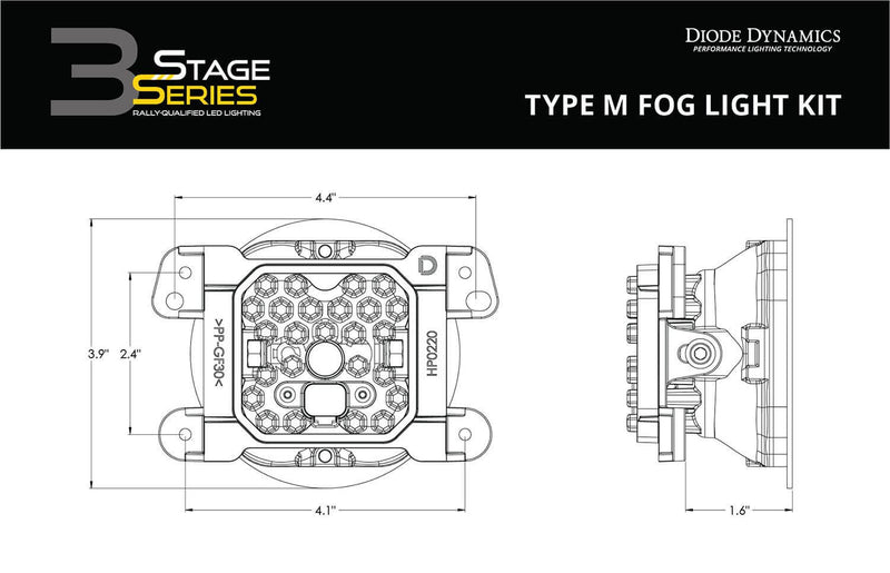 Diode Dynamics SS3 Fog Light Kit 純正バンパー用SS3 フォグライト