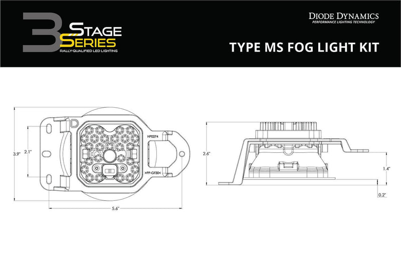 Diode Dynamics SS3 Fog Light Kit 純正バンパー用SS3 フォグライト