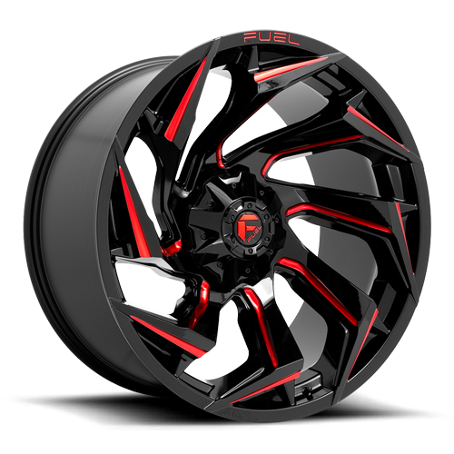 Fuel Off-Road | REACTION D755 | Gloss Black with Red Milling
